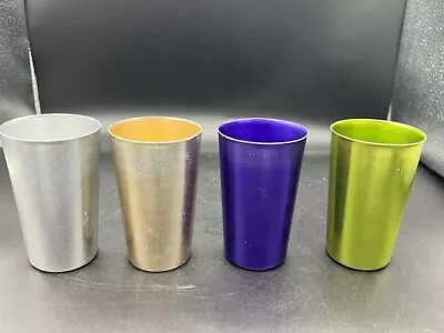 4 Vintage BASCAL Aluminum Tumbler Cups METALLIC COLORS • $9.99