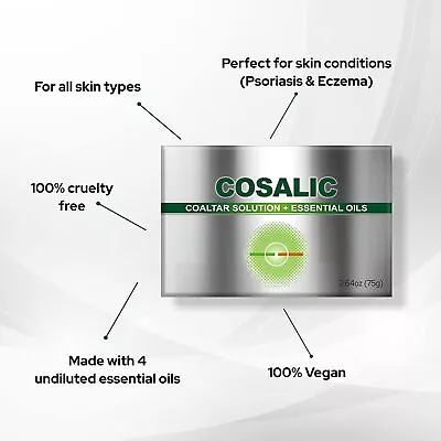 Coal Tar Soap (Cosalic) For Psoriasis 75gm/2.64oz] • £4.92