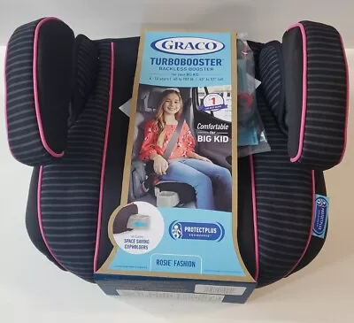 Graco Backless Big Kid Booster Car Seat - Rosie Fashion 40-100 Lb. 4-10 Years • $30.95