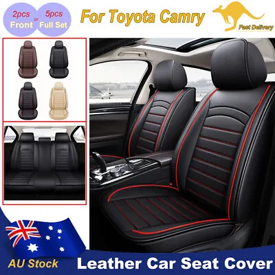 PU Leather Car Seat Covers Full Set/Front Cushions 2/5-seat For Toyota Camry • $105.74