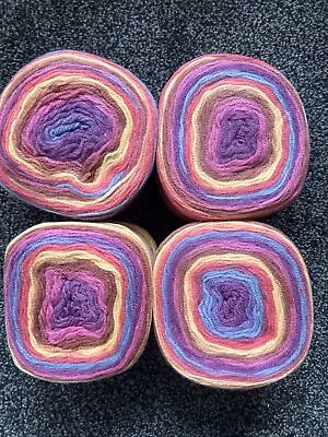 Lady Yarn Knitting / Crochet DK Cupcake Yarn In Multicolor 4x 150g. Color: P5869 • £7.28