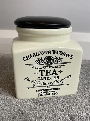 Charlotte Watson Pottery Ceramic Tea Canister Henry Watson England Has Crazing • £17.99