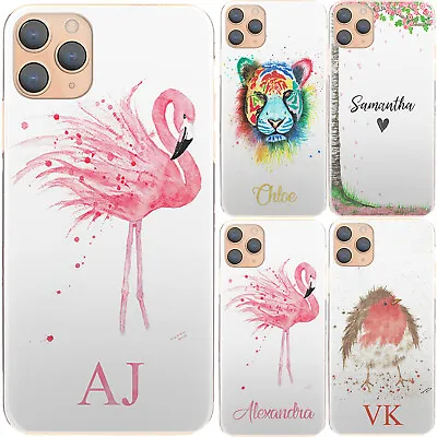 Personalised Initials Phone Case For Samsung S22/S21/+ Pink Flamingo Hard Cover • £4.99