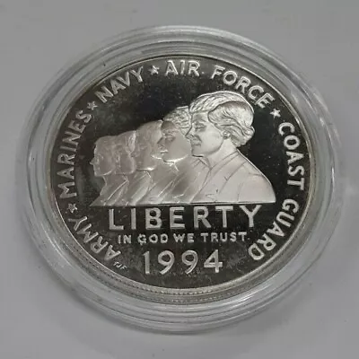 1994-P Women In Military Commem Proof Silver Dollar - Coin In Capsule ONLY • $44.95