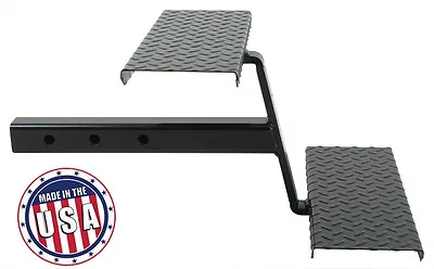 Truck Bed Step- 2  Receiver Hitch Stairs W/ Two Steel Steps RV Slide In Camper • $160