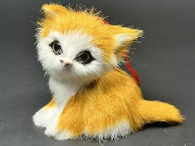 Faux Fur Over Plastic Mold Ornament Kitten Cat Sitting • $15
