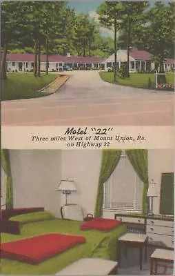 Postcard Motel 22 West Mount Union PA Highway 22 • $19.98