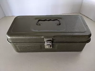 Vintage Mottled Green Metal Tackle Box • $24.95