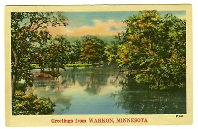 $4.99 • Buy Wahkon Minnesota Scenic Greetings Mille Lacs County Linen Postcard