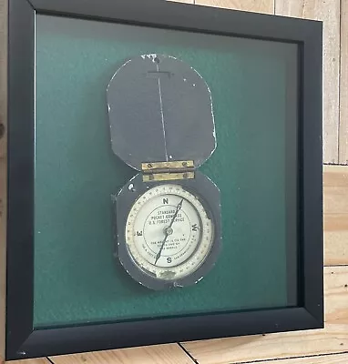 US Forest Service Vintage STANDARD POCKET COMPASS Metal In Shadow Box RARE Find! • $169.95