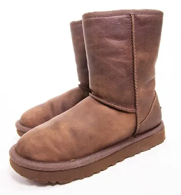UGG Classic Short Leather Boots Brownstone S/N 1016559 Women's Size 6 • $25.49