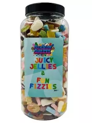Simway Sweets Juicy Jellies & Fun Fizzies Gift Huge Mega 3KG Sweet Jar • £34.99