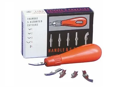 Economy Lino Cutter Handle With 5 Cutters • £8.95