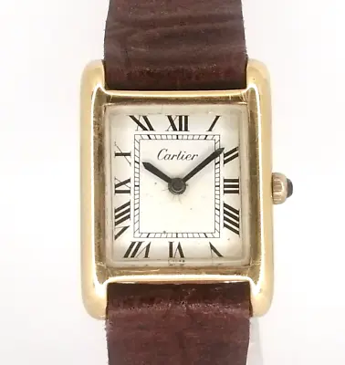 Vintage Cartier Tank 18K Electroplated 21x28mm Hand Winding Serviced • $1190