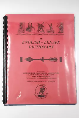 English Lenape Dictionary OA Vigil Naming 77 Pgs Suanhacky Lodge 49 Greater NY • $250