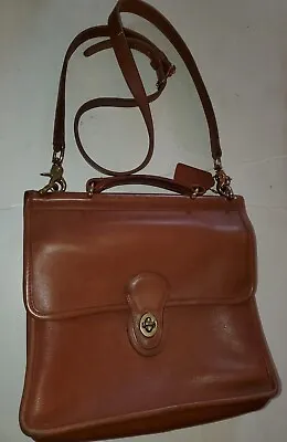 Vintage Coach H5C-9927 British Tan Willis/station Bag Leather Purse Clean • $140