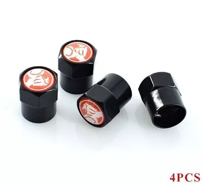 Holden With Red Face Car Tyre Valve Caps Black Hexagon Head • $10.95