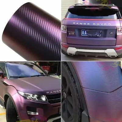 Purple Blue Chameleon Carbon Fiber Vinyl Film Color Change Auto Car Body Wrap • $7.43