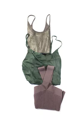 Babaton Zara Vince Womens Ribbed Knit Halter Neck Top Mauve Size S XS Lot 3 • $49.99