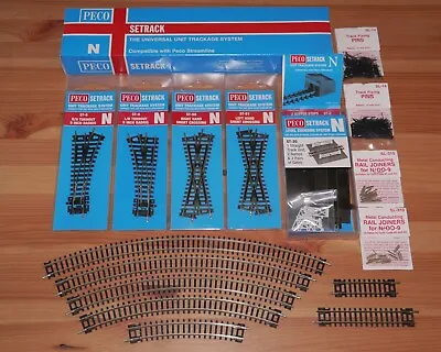 Peco N Gauge Setrack Code 80 Turnouts Points Crossings Straights Curves • £12.95