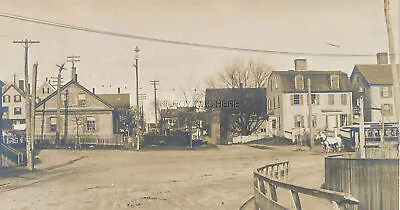 1910 Rppc Cabot St Bridge Beverly Ma 1st Trsin Depot Now A Church Horse Trolley • $9.99