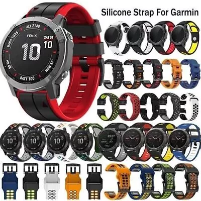 Quickfit Silicone Watch Band Strap For Garmin Fenix 7 7X 6 6X Pro 5 5X Plus 965 • $7.99