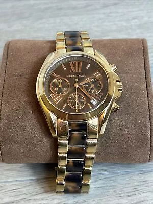 Michael Kors MK5944 Bradshaw Rose Gold & Tortoiseshell Acetate 36mm Ladies Watch • $64.99