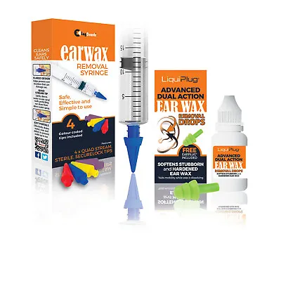 Quad Stream Ear Wax Removal Syringe + 4 Colour Coded Tips STERILE*MULTI LISTING* • £3.99