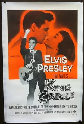ELVIS PRESLEY King Creole Original 1959 One-Sheet Movie Poster Linen-Backed • $350