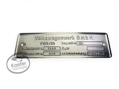 Vw Bus Blank ID Plate Type 25 Up To 1960 • $189