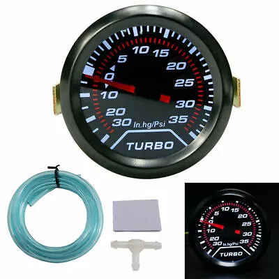 $15.59 • Buy Digital Boost Gauge 2  52mm 0-35 PSI LED Turbo Pressure Meter Vacuum Smoked Face