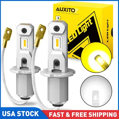 2X Upgrade H3 LED Headlight Fog Light Bulbs Kit Hi/Low Beam 100W White Or Amber • $24.99