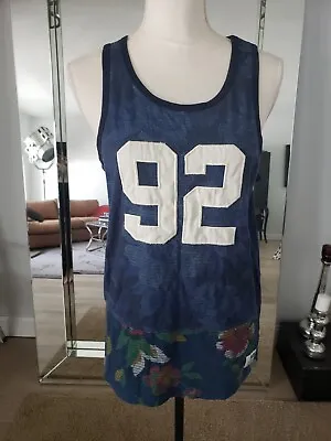 $73 • Buy Lemar & Dauley Blue Tank Citrus, Altius, Forties Size Small Vintage 