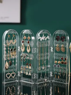 Folding Earring Necklace Display Holder Stand Jewellery Organiser Storage Box Uk • £6.99