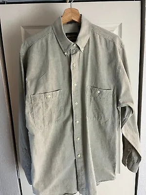 Eddie Bauer Vintage Northwest Chambray Long Sleeve Button Up Shirt Size Medium • $10