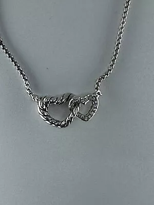DAVlD YURMAN Double Heart Pendant Necklace With Diamonds • $250