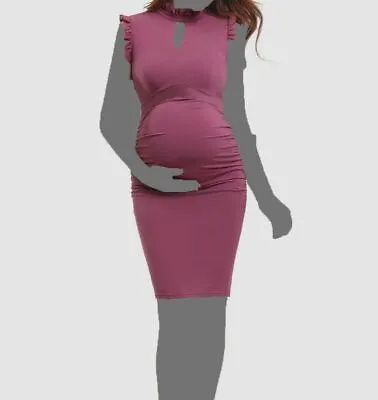 $88 Kimi + Kai Women's Purple Maternity  Madeline  Body-Con Dress Size Large • $28.38