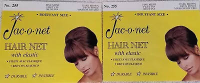  Buy1 Get 1 Free Jac-O-Net Bouffant Invisible Retro  Thin Fine Hair Net D.BROWN • $5.99