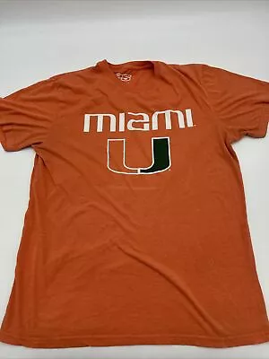 Miami Hurricanes T-Shirt Men X-Large Orange E5…#1982 • $4.50