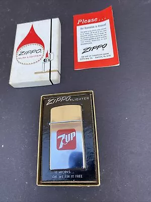 RARE CHERRY 7UP ZIPPO SLIMLINE LIGHTER MINT In BOX • £178.55