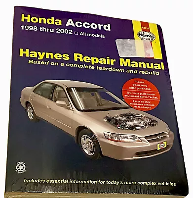 1998-2002 Honda Accord Haynes Repair Manual 42014 Car Mechanic Shop • $24.99