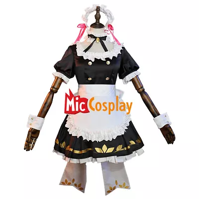 Women's Kama Cosplay Costume Ruffled Maid Dress Outfits With Headband And Apron • $75.99