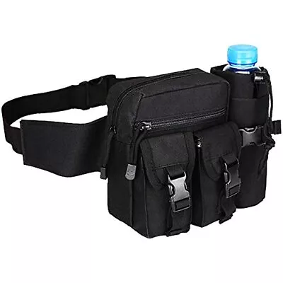 Tactical Molle Waist Bag Army Fanny Pack Utility Belt With Water Bottle Holder • $15.99