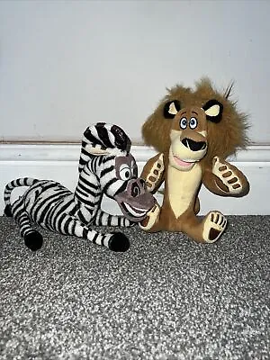 £12 • Buy Madagascar Alex The Lion And Marty The Zebra 2004 Dreamworld Soft Plush Toys B4