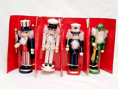 VTG Nutcracker Set Of 4 Wooden Ornament Soldier Christmas Uncle Sam Holiday 5  • $19.99