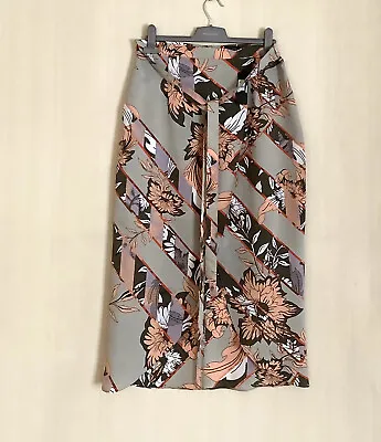 £14.95 • Buy RIVER ISLAND UK 12 Floral Midi Wrap Skirt .tie Belt .BNWTS