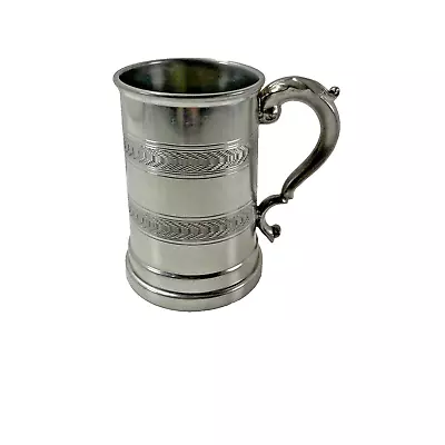 Vintage Hand Crafted Pewter Glass Bottom 14oz Beer Mug Tankard Sheffield England • $27.29