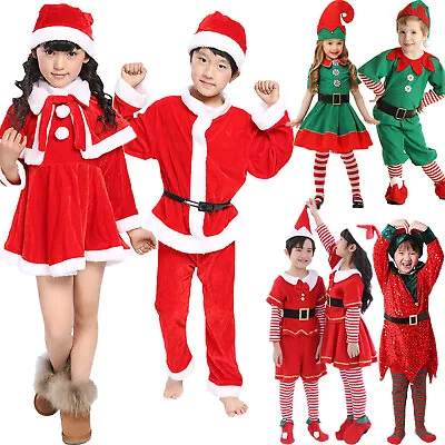 £7.99 • Buy UK Kids Boy Girls Christmas Cosplay Santa Claus Costume Party Dress Fancy Outfit