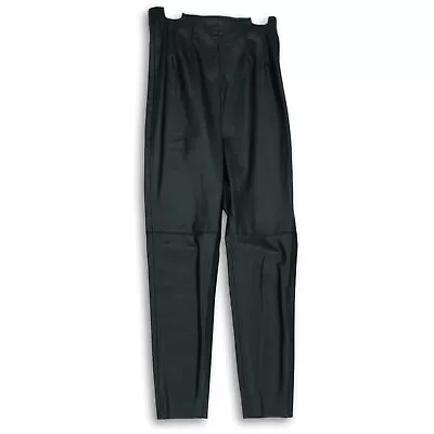 Zara Womens Black Flat Front Elastic Waist Skinny Leg Ankle Pants Size S • $12.34