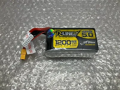 TATTU R-LINE Version 5.0 22.2V 1200mAh 150C 6S LiPo Battery XT60 UNBOXED • £29